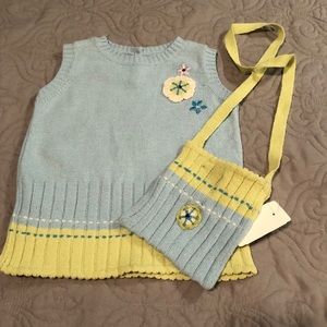 Kaboo knit vest with matching purse.